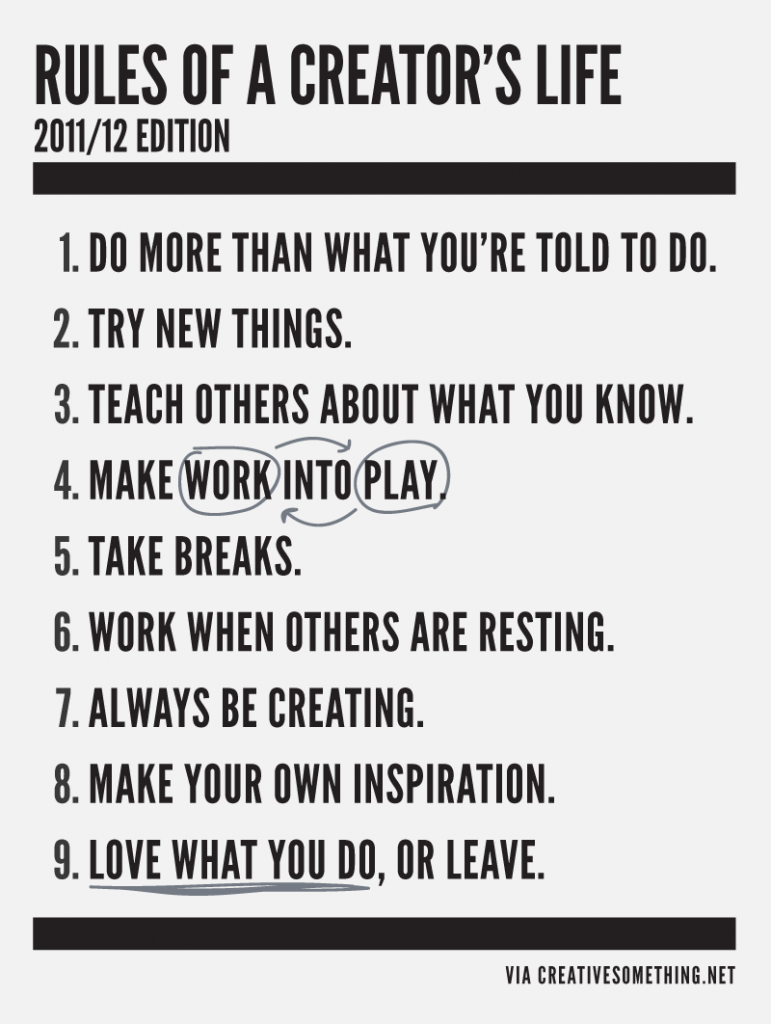 The Rules of a Creator's Life