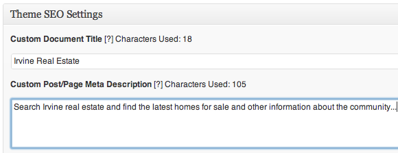 theme SEO settings