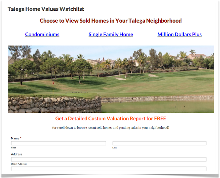 Talega Home Watch List