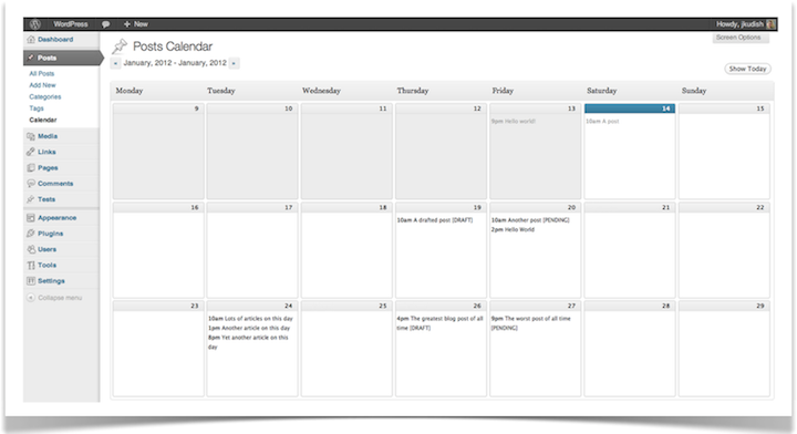 Editorial Calendar WordPress plugin