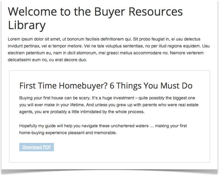 Real Estate Library Dashboard