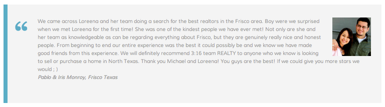 3 16 Team Realty Customer testimonial