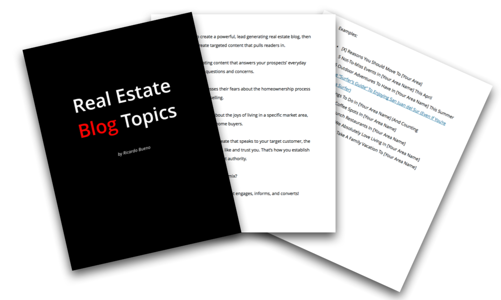 Real Estate Blog Topics sample